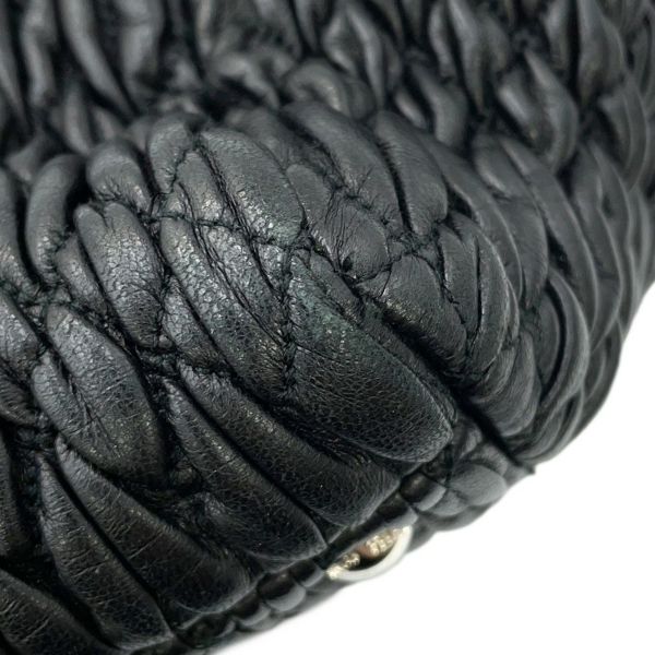 ミュウミュウ ハンドバッグ マテラッセ ナッパ クリスタル ラインストーン RN0958 Miu Miu 2way 黒