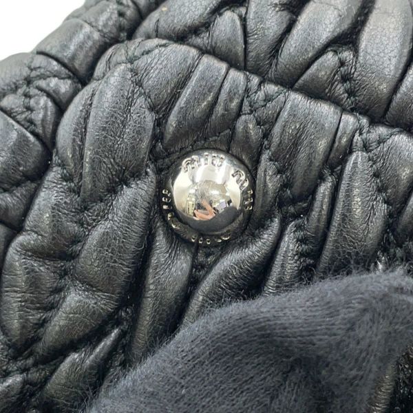 ミュウミュウ ハンドバッグ マテラッセ ナッパ クリスタル ラインストーン RN0958 Miu Miu 2way 黒