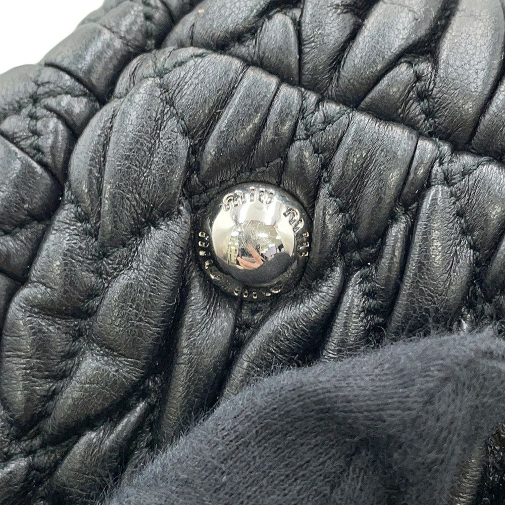 ミュウミュウ ハンドバッグ マテラッセ ナッパ クリスタル ラインストーン RN0958 Miu Miu 2way 黒