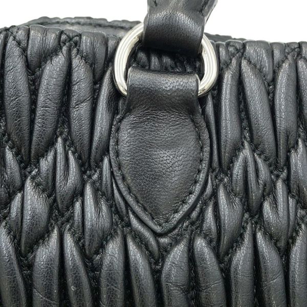 ミュウミュウ ハンドバッグ マテラッセ ナッパ クリスタル ラインストーン RN0958 Miu Miu 2way 黒