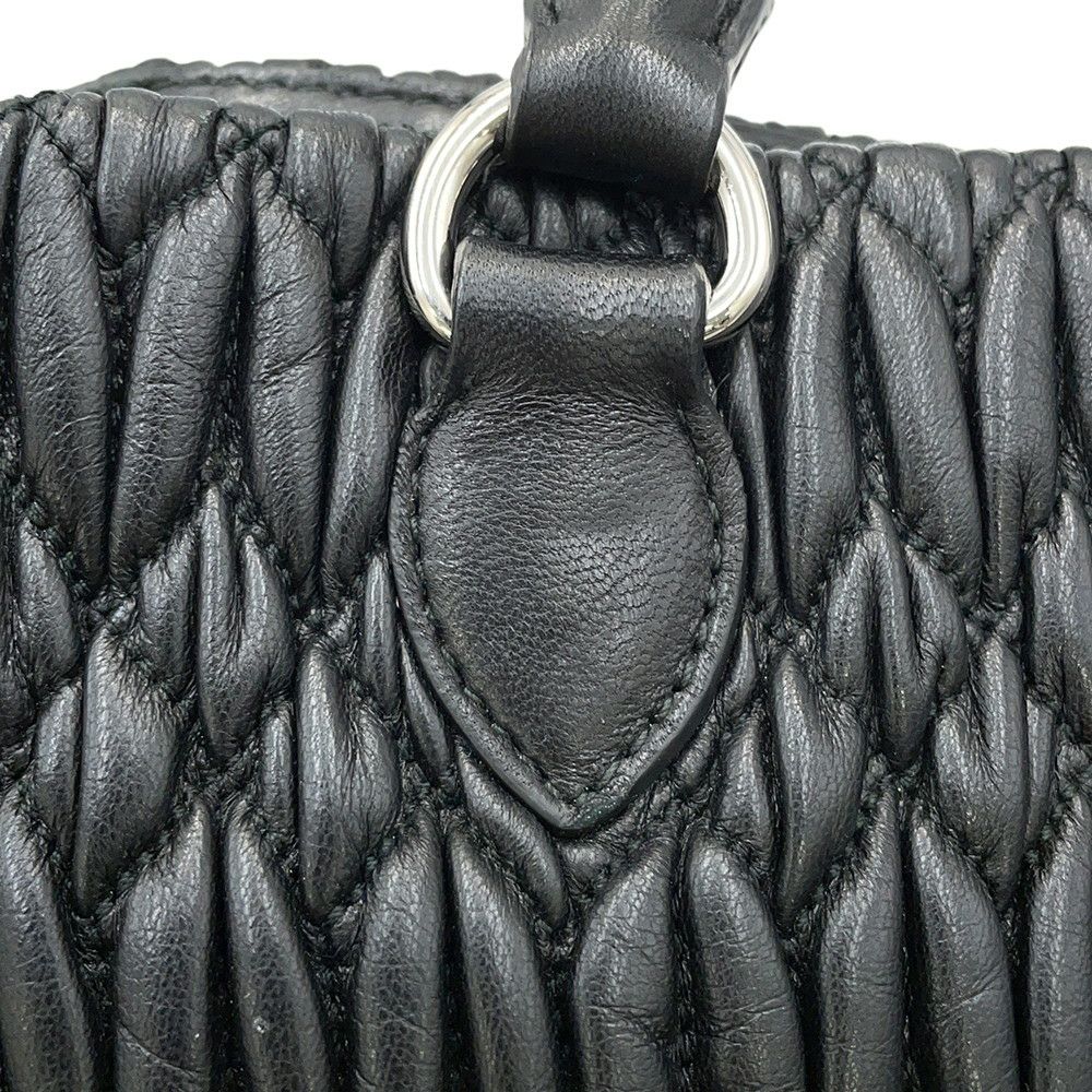 ミュウミュウ ハンドバッグ マテラッセ ナッパ クリスタル ラインストーン RN0958 Miu Miu 2way 黒
