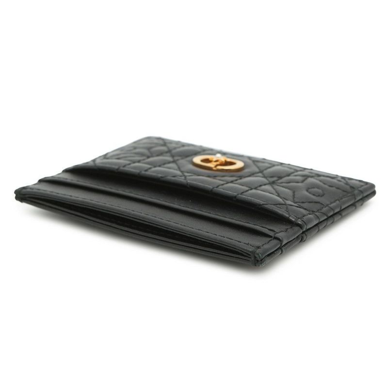 クリスチャン・ディオール カードケース カナージュ カロ フリージア スター ラムスキン S5130UNTZ Christian Dior 黒