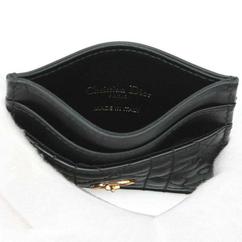 クリスチャン・ディオール カードケース カナージュ カロ フリージア スター ラムスキン S5130UNTZ Christian Dior 黒