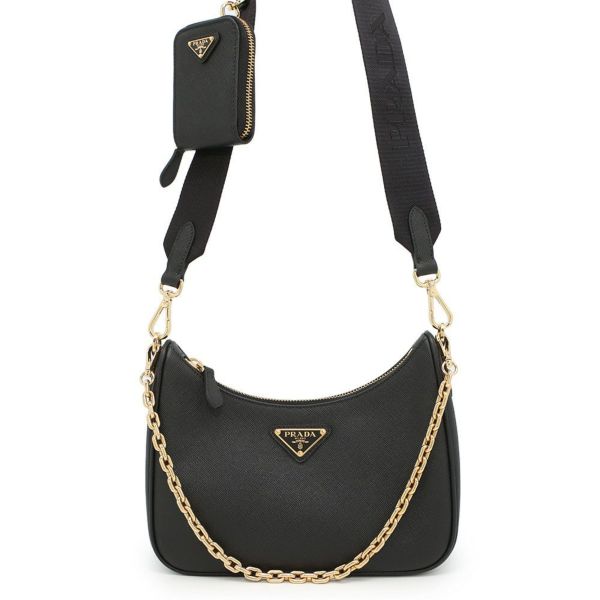 プラダ ショルダーバッグ Re-Edition 2005 サフィアーノレザー 1BH204 PRADA 2wayバッグ 黒