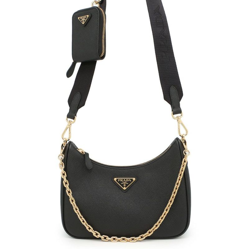 プラダ ショルダーバッグ Re-Edition 2005 サフィアーノレザー 1BH204 PRADA 2wayバッグ 黒