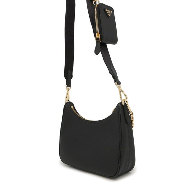 プラダ ショルダーバッグ Re-Edition 2005 サフィアーノレザー 1BH204 PRADA 2wayバッグ 黒