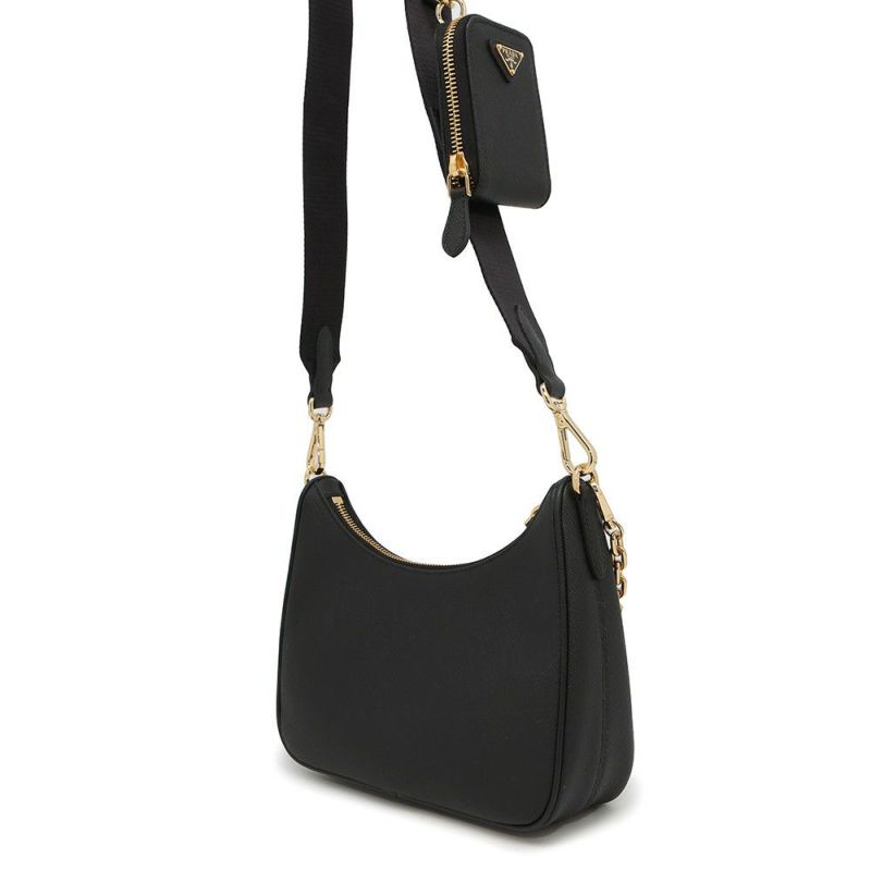プラダ ショルダーバッグ Re-Edition 2005 サフィアーノレザー 1BH204 PRADA 2wayバッグ 黒