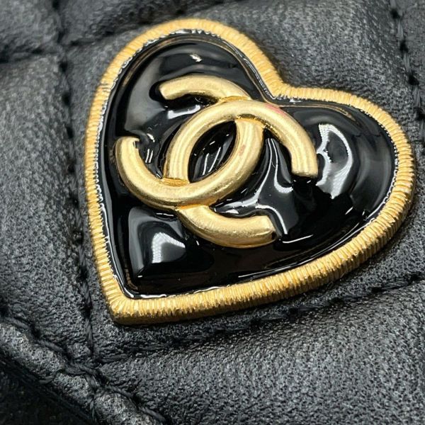 シャネル 三つ折り財布 マトラッセ ハートココ スモール フラップ ウォレット ラムスキン AP3392 CHANEL 黒