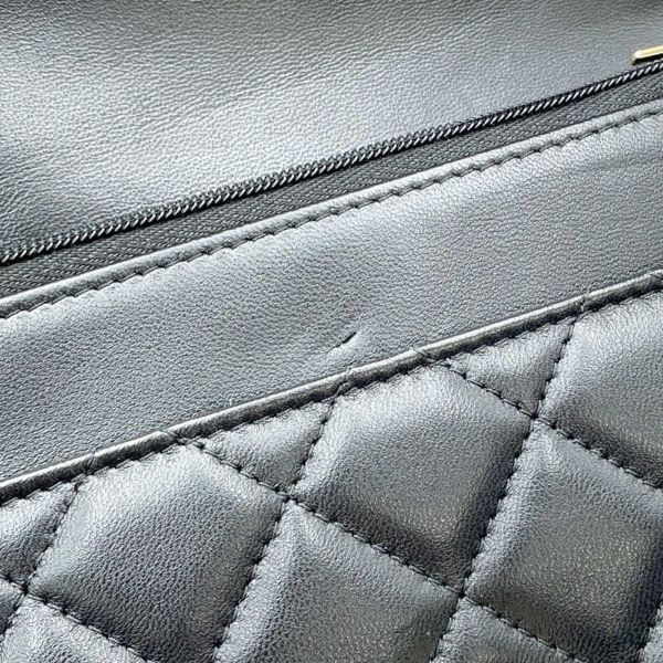 シャネル チェーンウォレット マトラッセ ココマーク Wチェーン ラムスキン AP4511 CHANEL 財布 黒