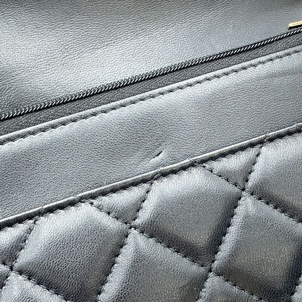 シャネル チェーンウォレット マトラッセ ココマーク Wチェーン ラムスキン AP4511 CHANEL 財布 黒