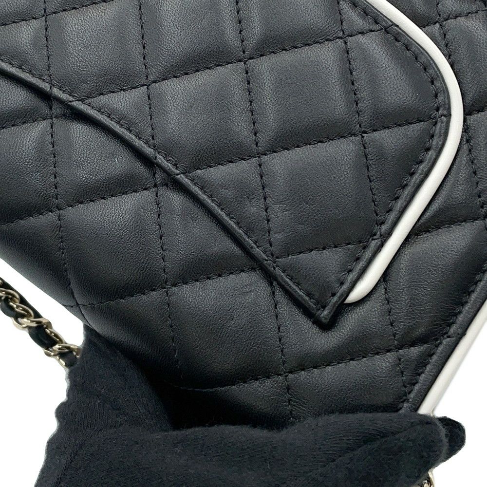 シャネル チェーンウォレット マトラッセ ココマーク Wチェーン ラムスキン AP4511 CHANEL 財布 黒