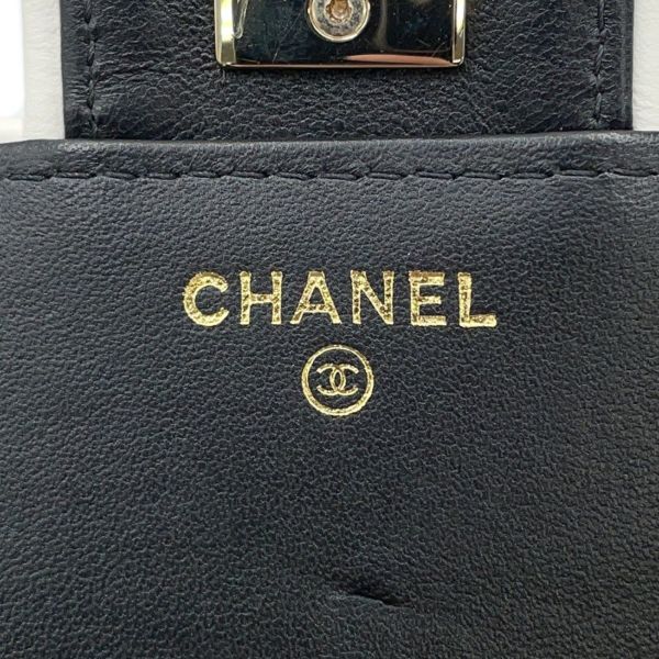 シャネル チェーンウォレット マトラッセ ココマーク Wチェーン ラムスキン AP4511 CHANEL 財布 黒