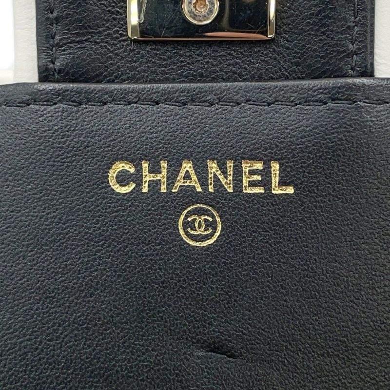 シャネル チェーンウォレット マトラッセ ココマーク Wチェーン ラムスキン AP4511 CHANEL 財布 黒