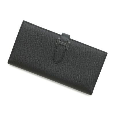 HERMES エルメス 長財布 ベアン・スフレ ブラック ゴールド金具
