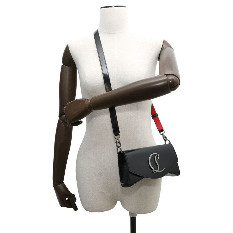 クリスチャン・ルブタン ショルダーバッグ Loubi ルビ54 パテント 1235232 Christian Louboutin 黒