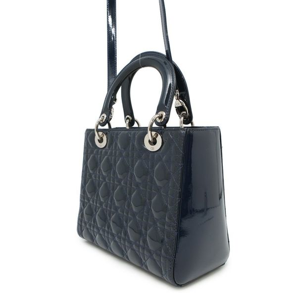 ディオール ハンドバッグ カナージュ レディディオール ミディアム パテント VRB44551 2way