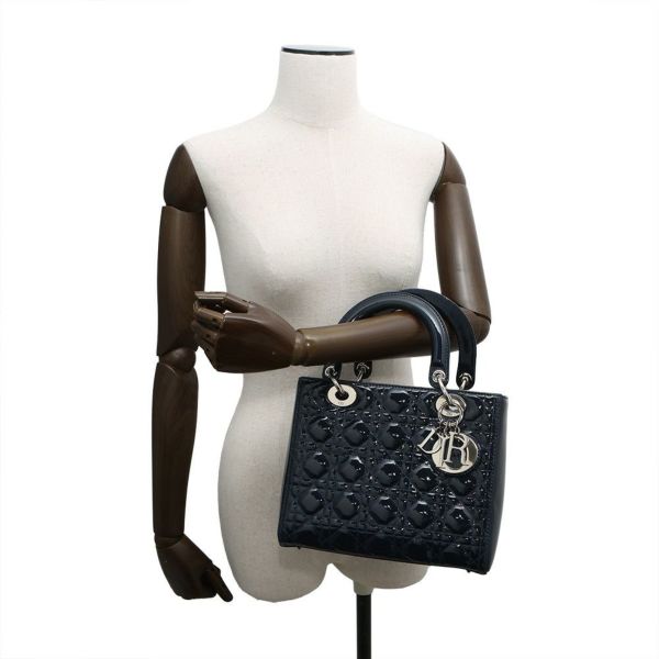 ディオール ハンドバッグ カナージュ レディディオール ミディアム パテント VRB44551 2way