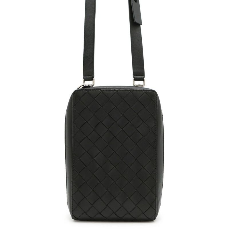ボッテガヴェネタ ショルダーバッグ イントレチャート レザー 592692 BOTTEGA VENETA 黒