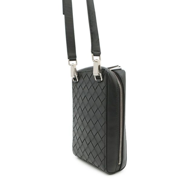 ボッテガヴェネタ ショルダーバッグ イントレチャート レザー 592692 BOTTEGA VENETA 黒