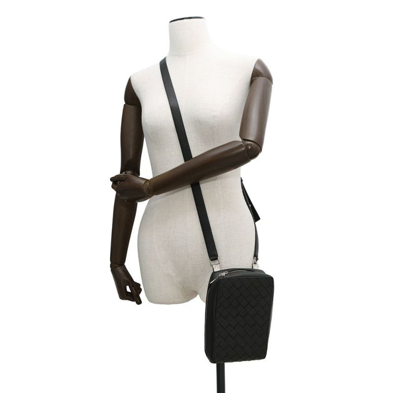 ボッテガヴェネタ ショルダーバッグ イントレチャート レザー 592692 BOTTEGA VENETA 黒