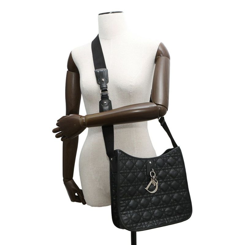 クリスチャン・ディオール ショルダーバッグ カナージュ メッセンジャー M1022PPCD Christian Dior 黒