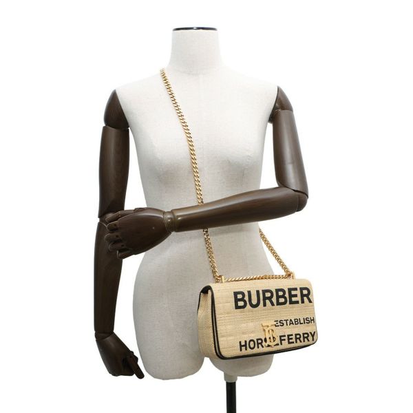 バーバリー チェーンショルダーバッグ ホースフェリープリント スモール ローラ ラフィア 8030229 BURBERRY