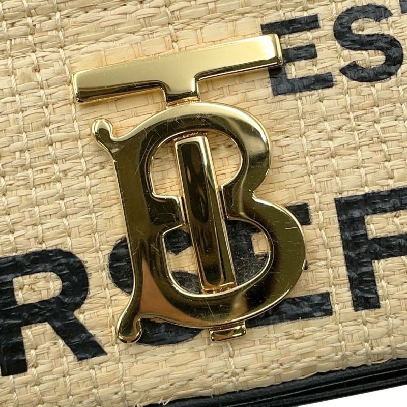 バーバリー チェーンショルダーバッグ ホースフェリープリント スモール ローラ ラフィア 8030229 BURBERRY