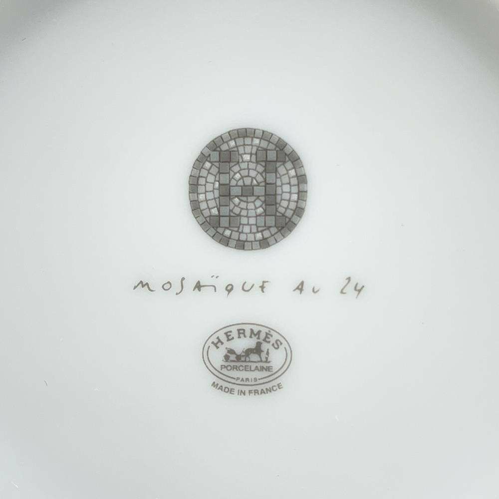 エルメス マグカップ モザイク24 Mosaique Au ヴァンキャトル プラチナ 2点ペアセット 300ml HERMES ギフト 白