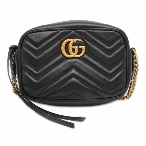 グッチ ショルダーバッグ GGマーモント キルティング ミニ レザー 448065 GUCCI バッグ 黒