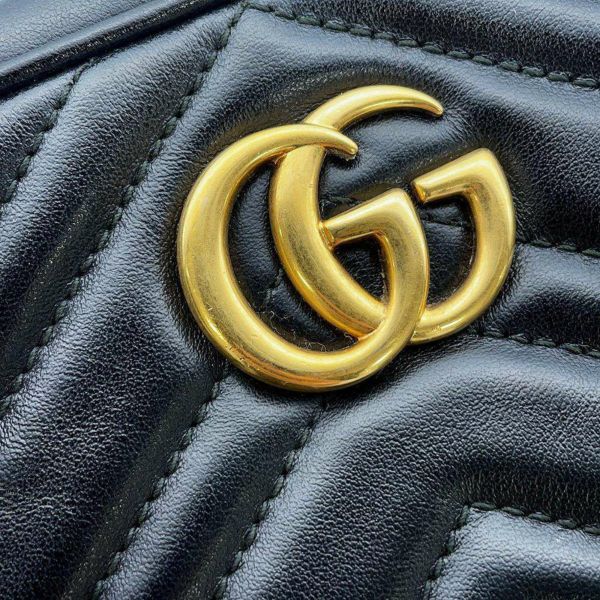 グッチ ショルダーバッグ GGマーモント キルティング ミニ レザー 448065 GUCCI バッグ 黒