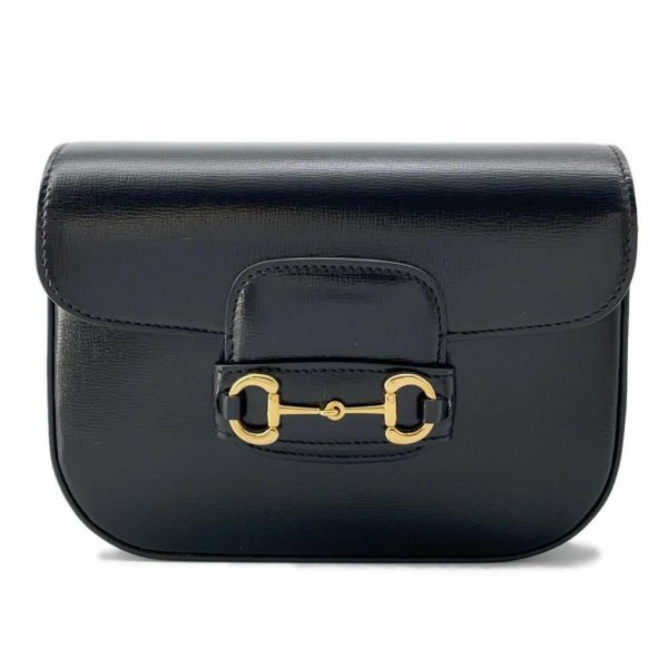 グッチ ショルダーバッグ ホースビット 1955 レザー 658574 GUCCI バッグ 斜め掛け 2way ウェブ 黒