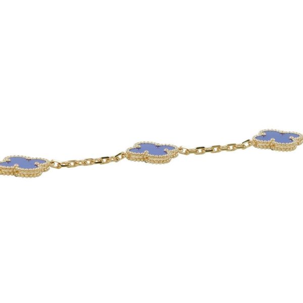 ヴァンクリーフ＆アーペル ブレスレット ヴィンテージ アルハンブラ ブレスレット 5モチーフ ブルーアゲート K18YG VCARP34900
