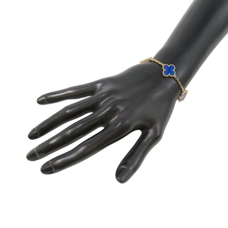 ヴァンクリーフ＆アーペル ブレスレット ヴィンテージ アルハンブラ ブレスレット 5モチーフ ブルーアゲート K18YG VCARP34900