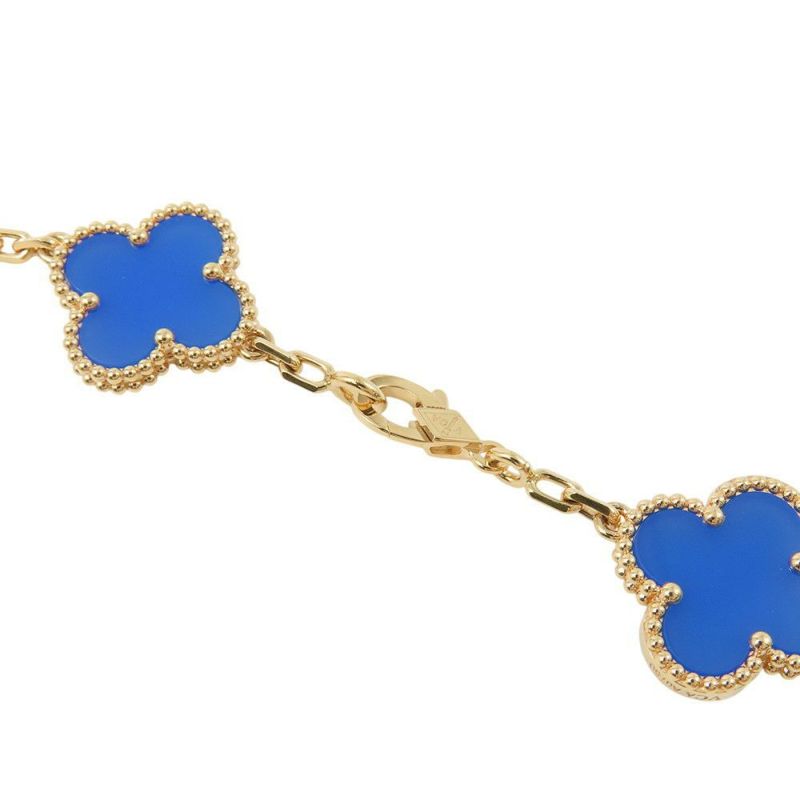 ヴァンクリーフ＆アーペル ブレスレット ヴィンテージ アルハンブラ ブレスレット 5モチーフ ブルーアゲート K18YG VCARP34900