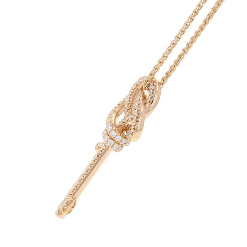 ティファニー ネックレス ノット キー ペンダント ラージ ダイヤモンド 計1.70ct K18PGピンクゴールド 72984153