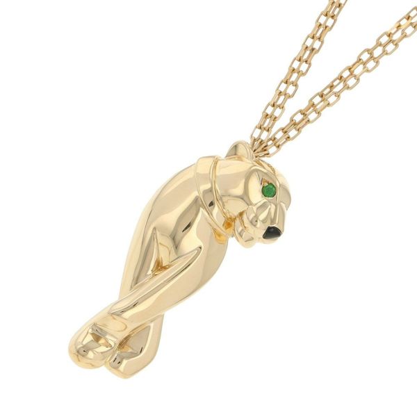 カルティエ ネックレス パンテール ドゥ カルティエ ネックレス オニキス ツァボライトガーネット K18YGイエローゴールド B7221900