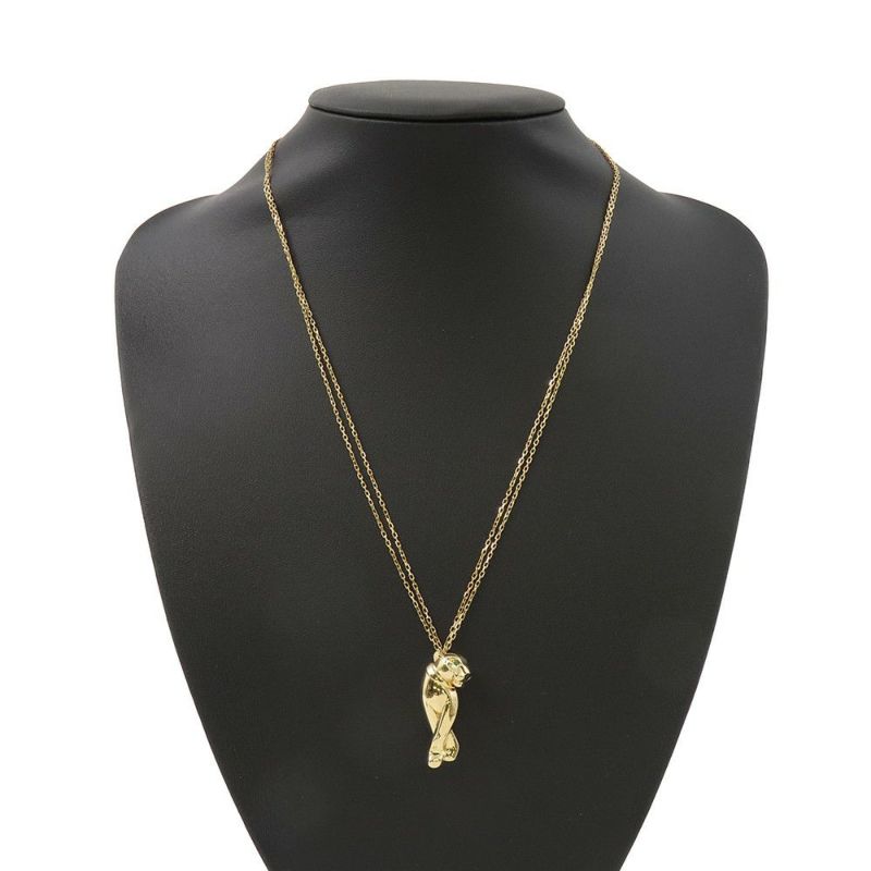 カルティエ ネックレス パンテール ドゥ カルティエ ネックレス オニキス ツァボライトガーネット K18YGイエローゴールド B7221900