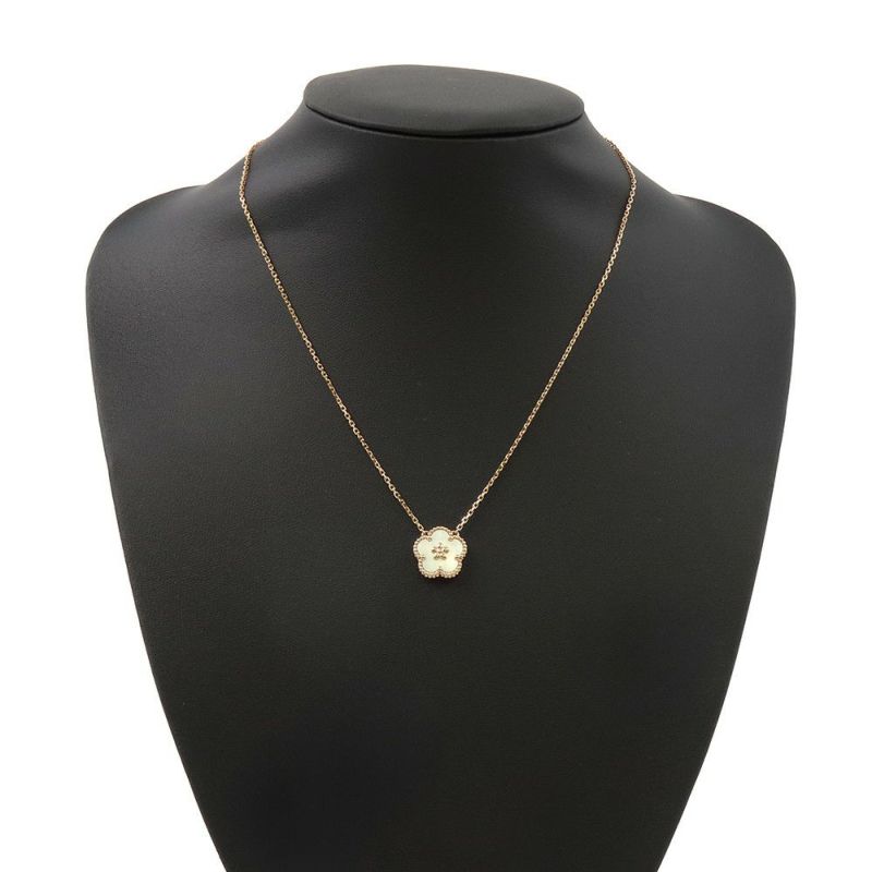 ヴァンクリーフ&アーペル ネックレス ラッキー スプリング ペンダント プラムブロッサム マザーオブパール K18PG VCARP9X100