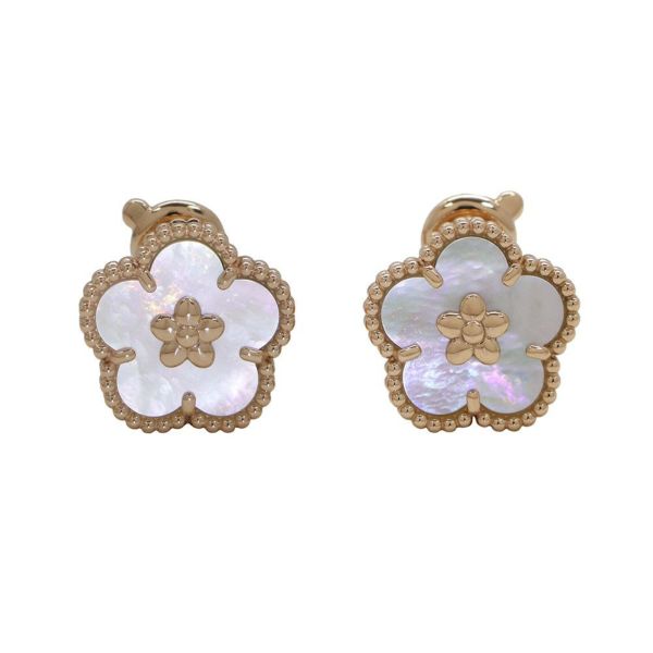 ヴァンクリーフ&アーペル ピアス ラッキー スプリング イヤリング プラムブロッサム マザーオブパール K18PG VCARP7RU00