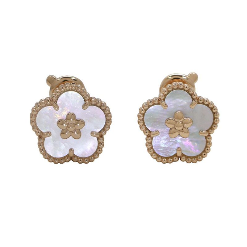 ヴァンクリーフ&アーペル ピアス ラッキー スプリング イヤリング プラムブロッサム マザーオブパール K18PG VCARP7RU00