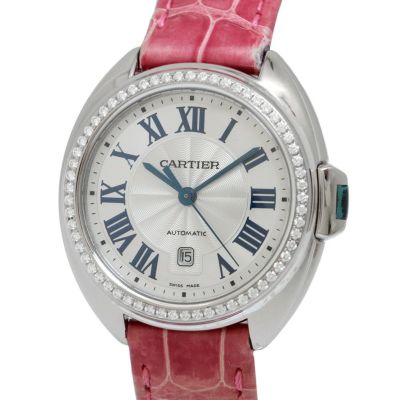 カルティエ クレ ドゥ カルティエ ダイヤベゼル WJCL0015 Cartier 腕時計 シルバー文字盤 安心保証