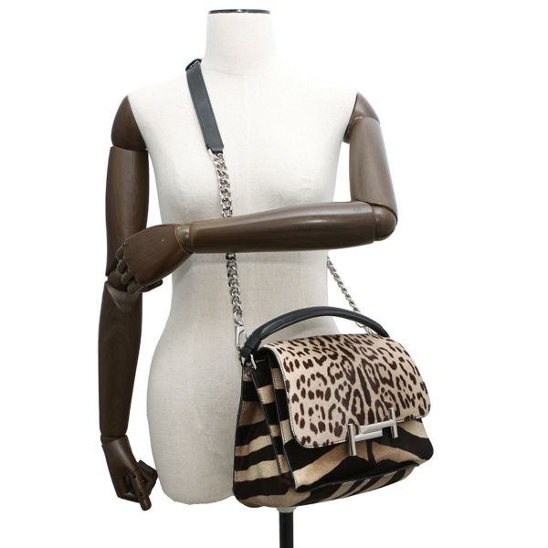 トッズ ハンドバッグ ダブルT ハラコ TOD'S 2wayショルダーバッグ レオパード ヒョウ柄 ゼブラ