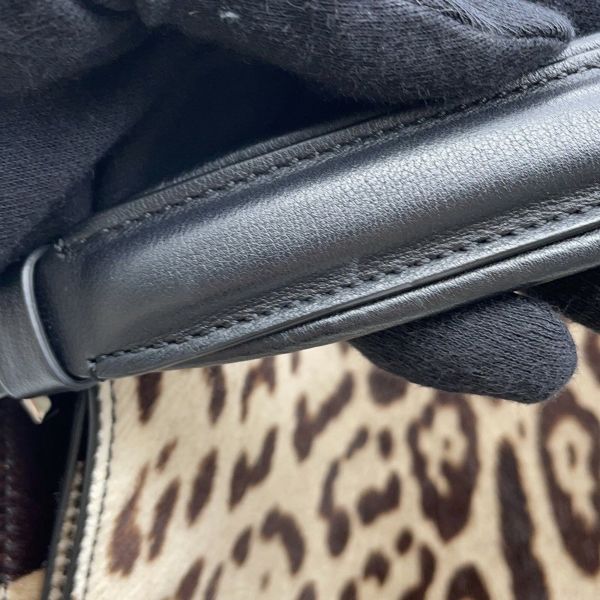 トッズ ハンドバッグ ダブルT ハラコ TOD'S 2wayショルダーバッグ レオパード ヒョウ柄 ゼブラ