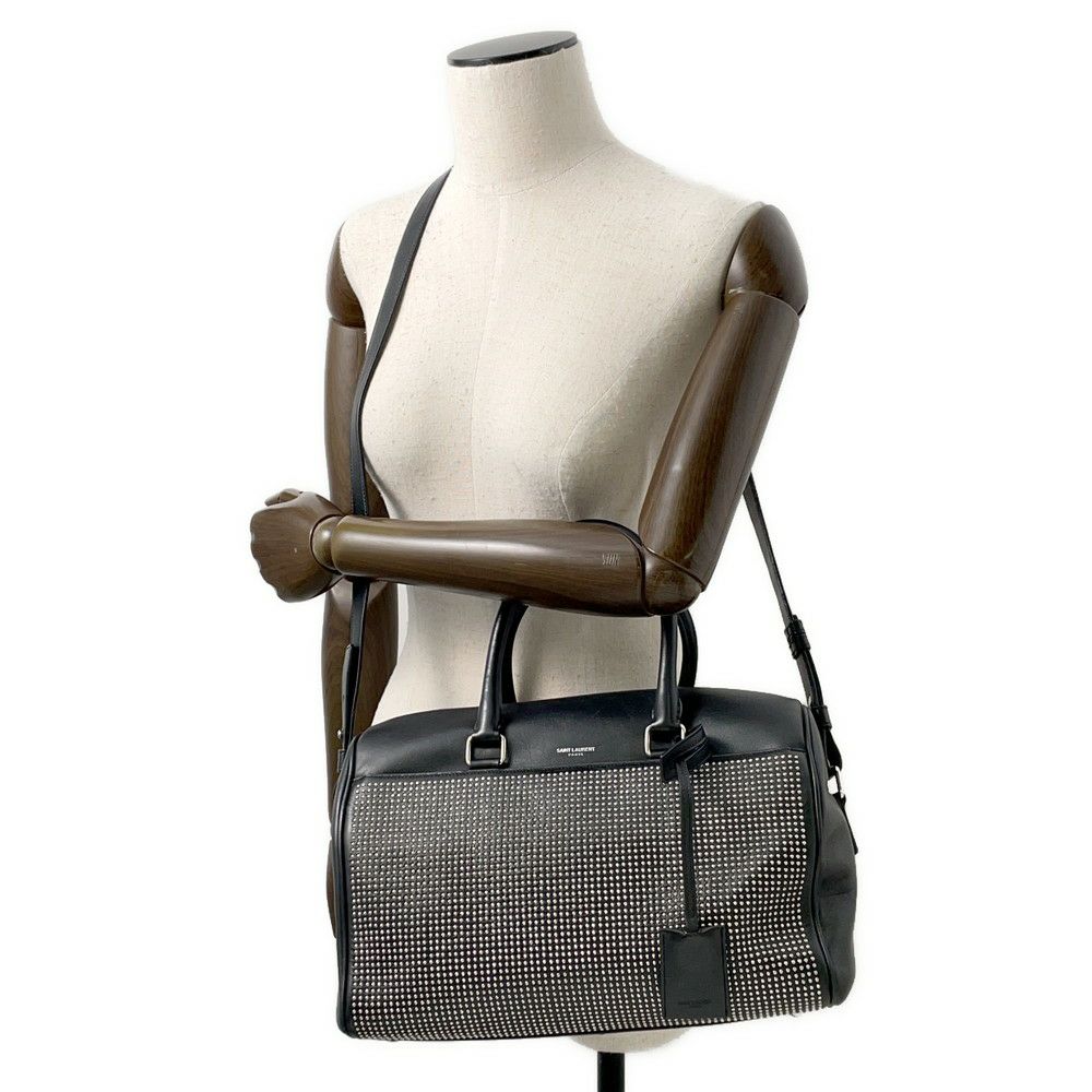 サンローランパリ ハンドバッグ クラシック・ダッフル スタッズ レザー 332424 SAINT LAURENT PARIS 2way 黒