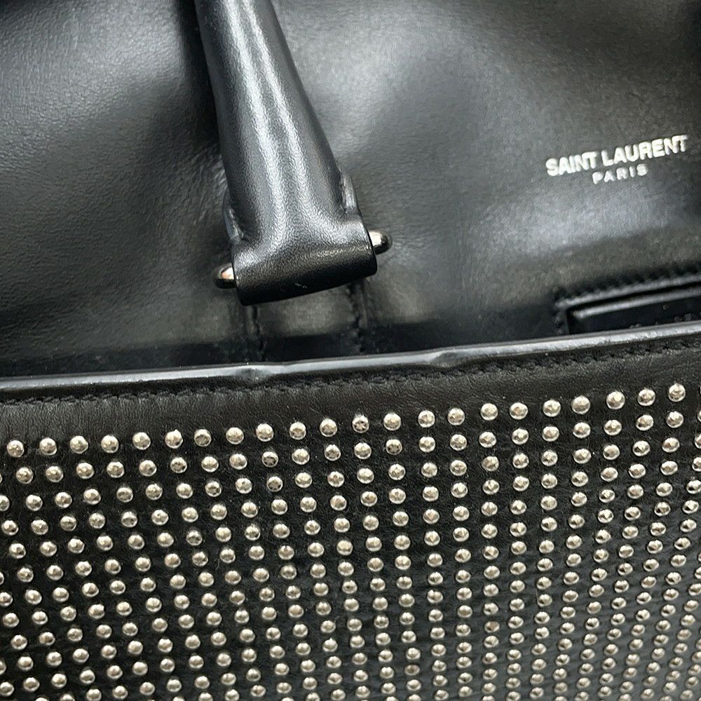 サンローランパリ ハンドバッグ クラシック・ダッフル スタッズ レザー 332424 SAINT LAURENT PARIS 2way 黒