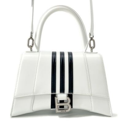 最終値下げ　Balenciaga hourglass カードケース　ホワイト バレンシアガ ハンドバッグ トップハンドル アワーグラス S