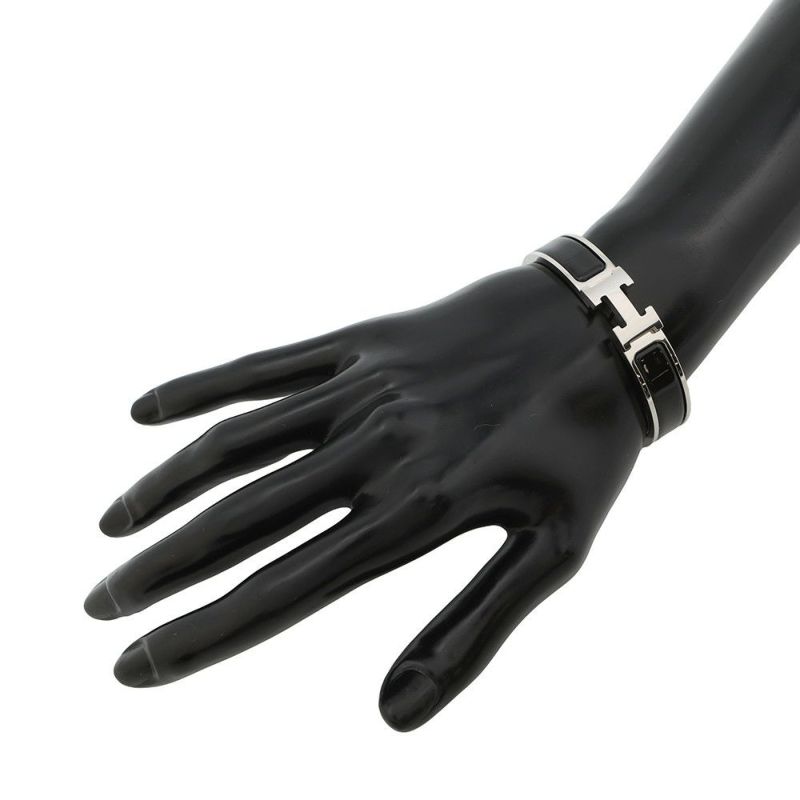 エルメス ブレスレット クリック H クリッククラックPM ブラック/シルバー金具 HERMES 黒