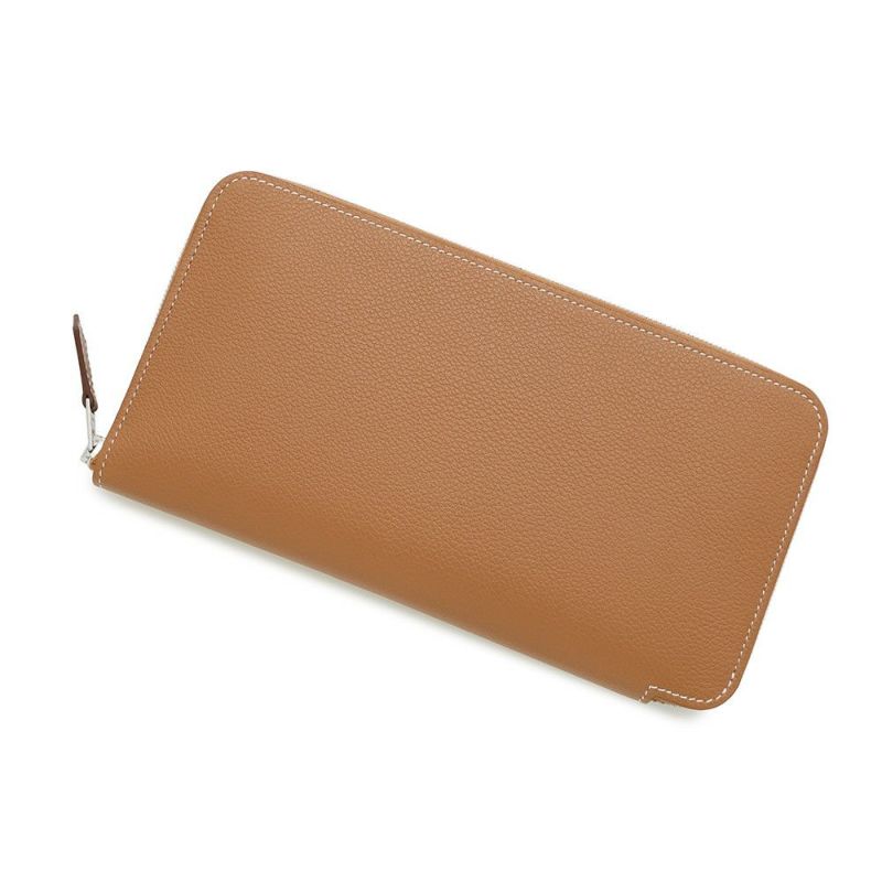 エルメス 長財布 アザップロング シルクイン ゴールド/シルバー金具 エバーカラー W刻印 財布
