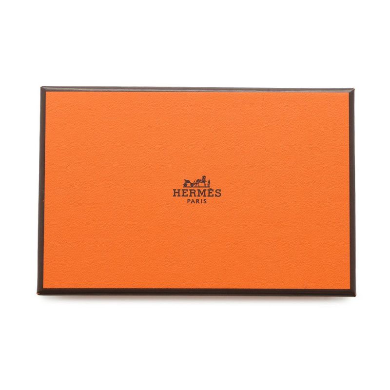 エルメス カードケース カルヴィ ブルーノール/シルバー金具 ヴォーマダム B刻印 HERMES 財布 ブルーデュノール