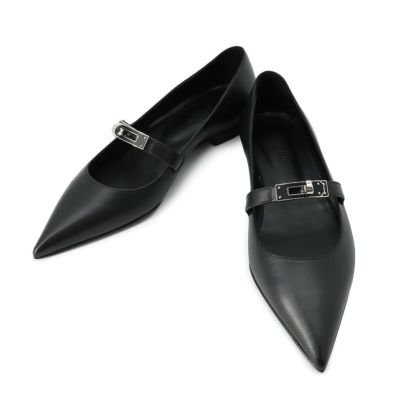 HERMESパンプス371/2 エルメス パンプス ジェーン ブラック ベロア レディースサイズ